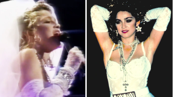 Мадонна в свадебном образе «Like a Virgin», 1984 г. Кадры: MTV / Sire Records. Мадонна в свадебном образе «Like a Virgin», 1984 г. Кадры: MTV / Sire Records.